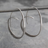 Tapered Silver Hoop Earrings
