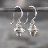 Coiled Silver Drop Earrings