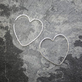 Heart Silver Ear Cuffs