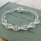 Oval Link Chunky Silver Necklace