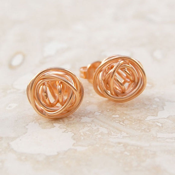 Nest Rose Gold Stud Earrings