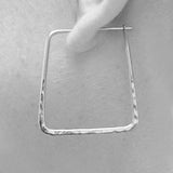 Small Square Hammered Gold Hoop Earrings