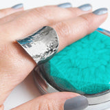 Hammered Chunky Silver Ring