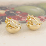 Clip On Half Gold Ball Earrings