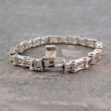 Mens Silver Bike Chain Bracelet