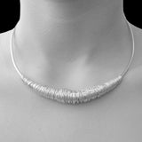Coiled Silver Wire Chunky Choker Necklace