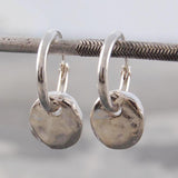 Organic Round Silver Hoop Earrings