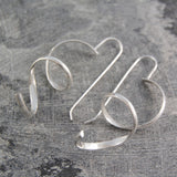 Curly Silver Drop Earrings