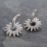 Sunray Silver Hoop Earrings