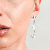 Corazon Silver Heart Drop Earrings