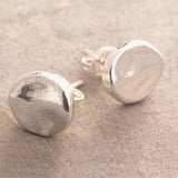 Organic Round Rose Gold Stud Earrings