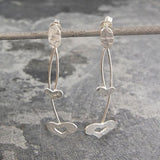 Corazon Silver Heart Drop Earrings