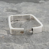 Contemporary Rectangular Silver Hinged Bangle