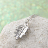 Holly Leaf Silver Stud Earrings