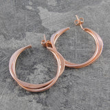Interwoven Rose Gold Hoop Earrings