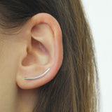 Curved Silver Bar Ear Cuff