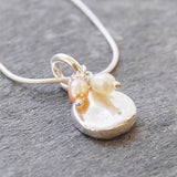 Organic Round Silver Pearl Necklace