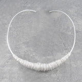 Coiled Silver Wire Chunky Choker Necklace