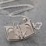 Silver Book Necklace