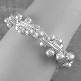Graduated Peppercorn Chunky Silver Bracelet