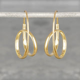 Double Loop Gold Hoop Earrings