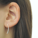 Curved Silver Bar Ear Cuff