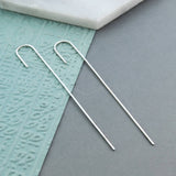 Silver Bar Ear Cuff Earrings