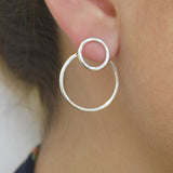 Silver Hoop Ear Jackets