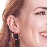Rose Gold Abstract Statement Stud Earrings