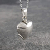 Silver Heart Double Locket Necklace