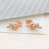 Rose Gold Nautical Knot Earrings