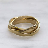 Gold Hammered Russian Ring