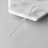 Heart Beat Ear Cuff Silver Earrings