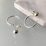 Silver Ball Hoop Ear Jackets