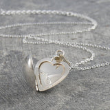 Silver Heart Double Locket Necklace