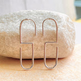 Modern Geometric 'S' Sterling Silver Drop Earrings