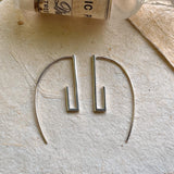 Minimalist Angular Drop Sterling Silver Earrings