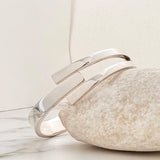 Solid Sterling Silver Chunky Interlaced Hinged Bangle