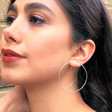 Large Minimalist Wire Hoop Earrings