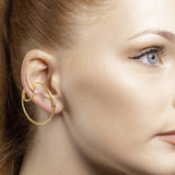 Gold Hoop Ear Cuff Stud Earrings
