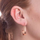 Curled Ribbon Rose Gold Hoop Earrings