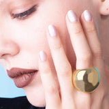 Gold Sphere Statement Ring