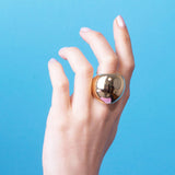 Gold Sphere Statement Ring