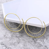 Gold Spiral Hoop Earrings