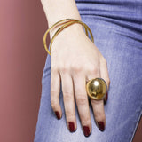 Gold Textured Round Stacking Bangles