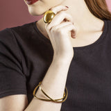 Gold Textured Round Stacking Bangles