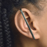 Oxidised Silver Black Bar Ear Cuffs