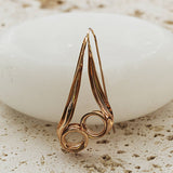 Rose Gold Spiral Ribbon Drop Earrings