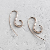Spiral Hook Drop Earrings In Rose Gold