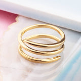 Gold Corkscrew Spiral Rings